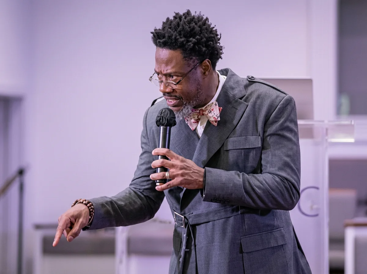 Pastor Patrick McGrew preaching